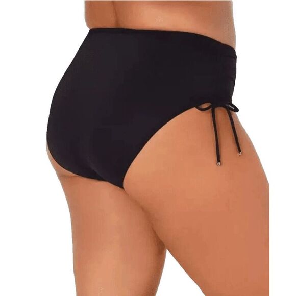 Michael Kors Navy Blue Shirred High Waist Plus Size Hipster Swim Bottom 22W - Picture 8 of 8
